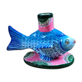 Candle holder vintage fish art from Mexico