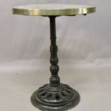 Bistro table with marble top and brass rim