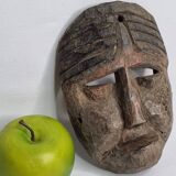 Masque rituel ancien en bois sculpté, Himalaya, XXe siècle – 19 cm
