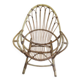 Chaise a bascule en rotin