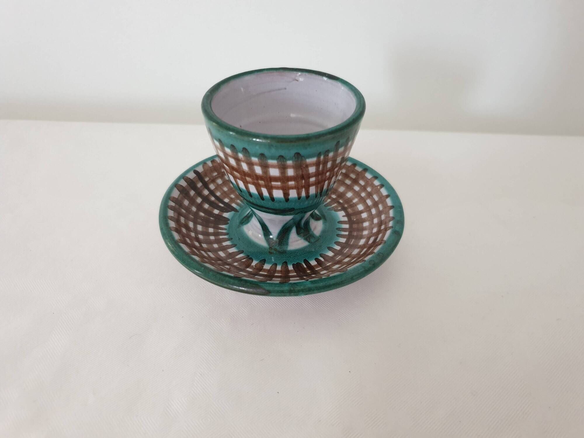 Ceramic egg cup signed Robert Picault - Vallauris 1950s