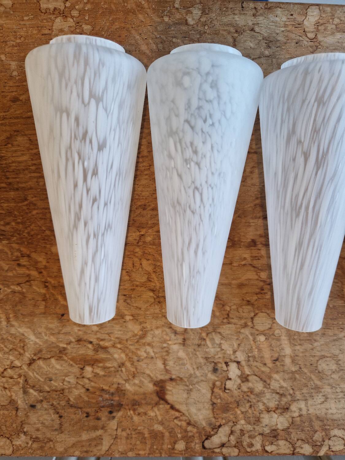 Set of 5 Opaline Tulips Clichy Speckled Glass