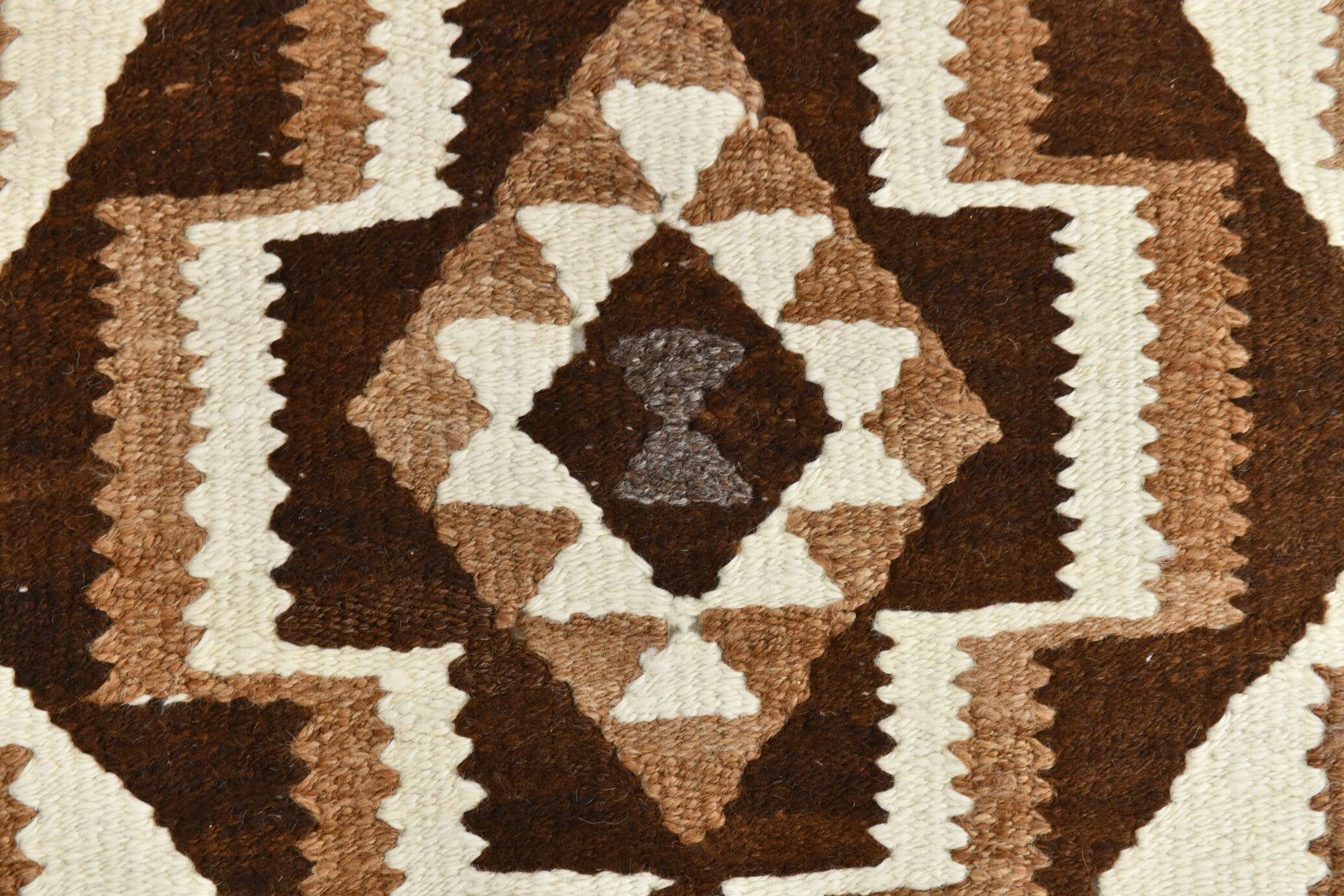 Tapis kilim vintage marron & beige