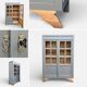 Grey glass-fronted Parisian wardrobe from La Samaritaine 1960