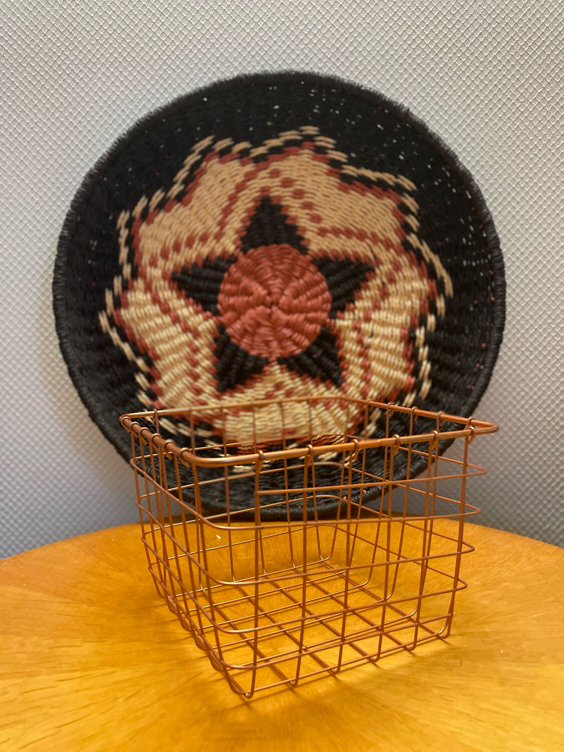 Metal storage basket