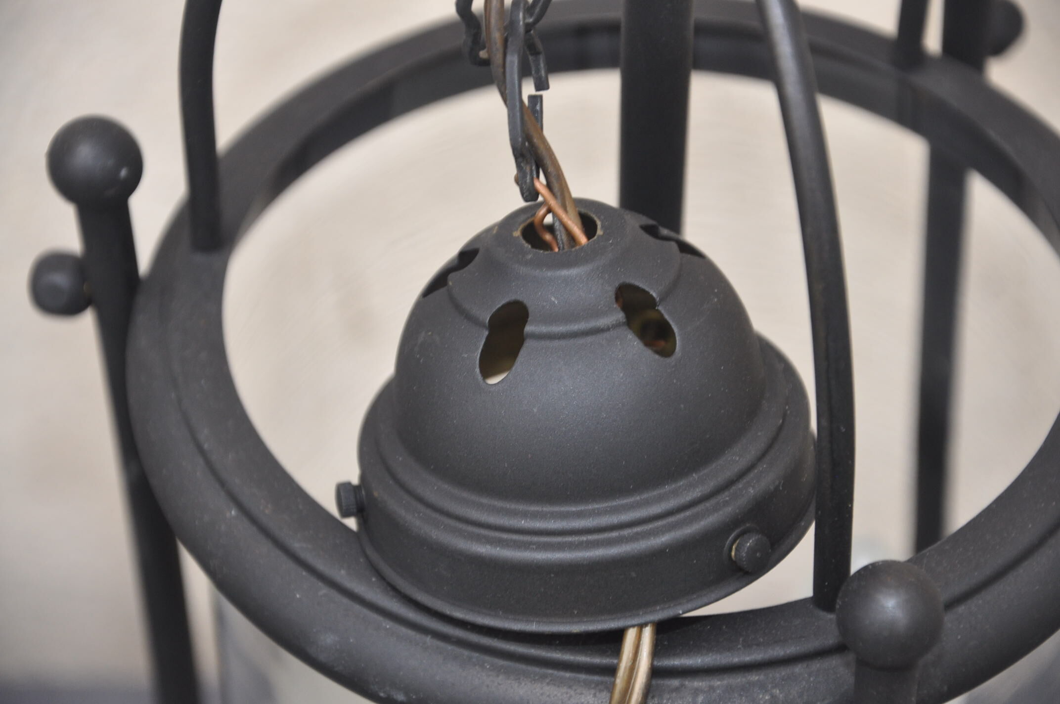 Pair of vintage black lanterns