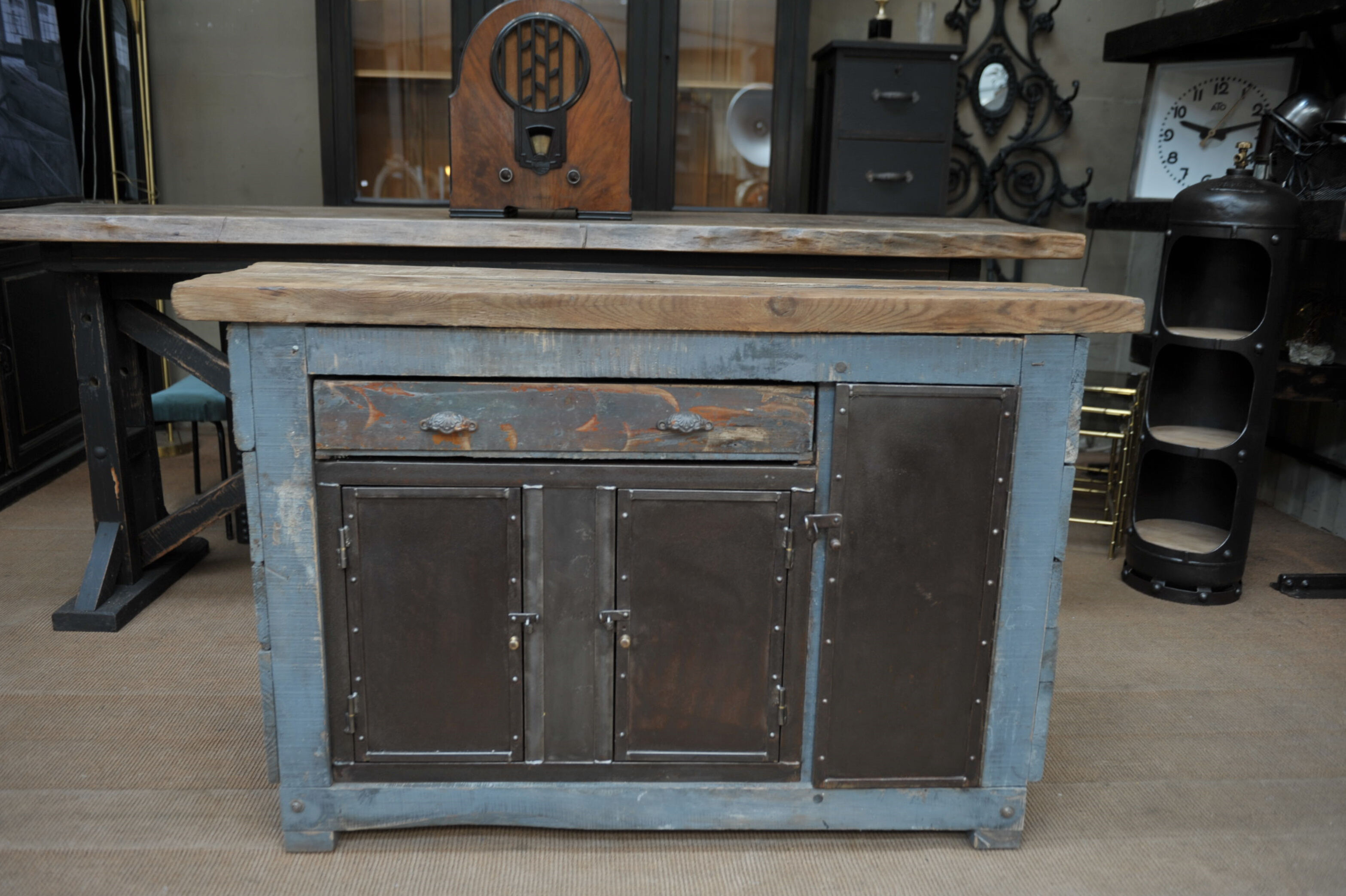 1930 workshop furniture in fir and metal