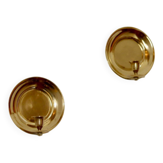 Pair Of Mid Century Swedish Brass Sconces