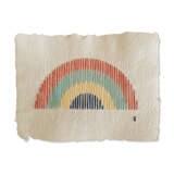 Rainbow embroidery on recycled paper