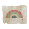 Rainbow embroidery on recycled paper