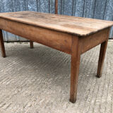 Antique cherry farmhouse table with 3 drawers