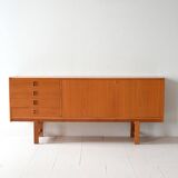 Scandinavian vintage oak sideboard with drawers and doors