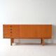 Scandinavian vintage oak sideboard with drawers and doors