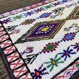 Azilal wool and handmade cotton berbere rug 135x215 cm