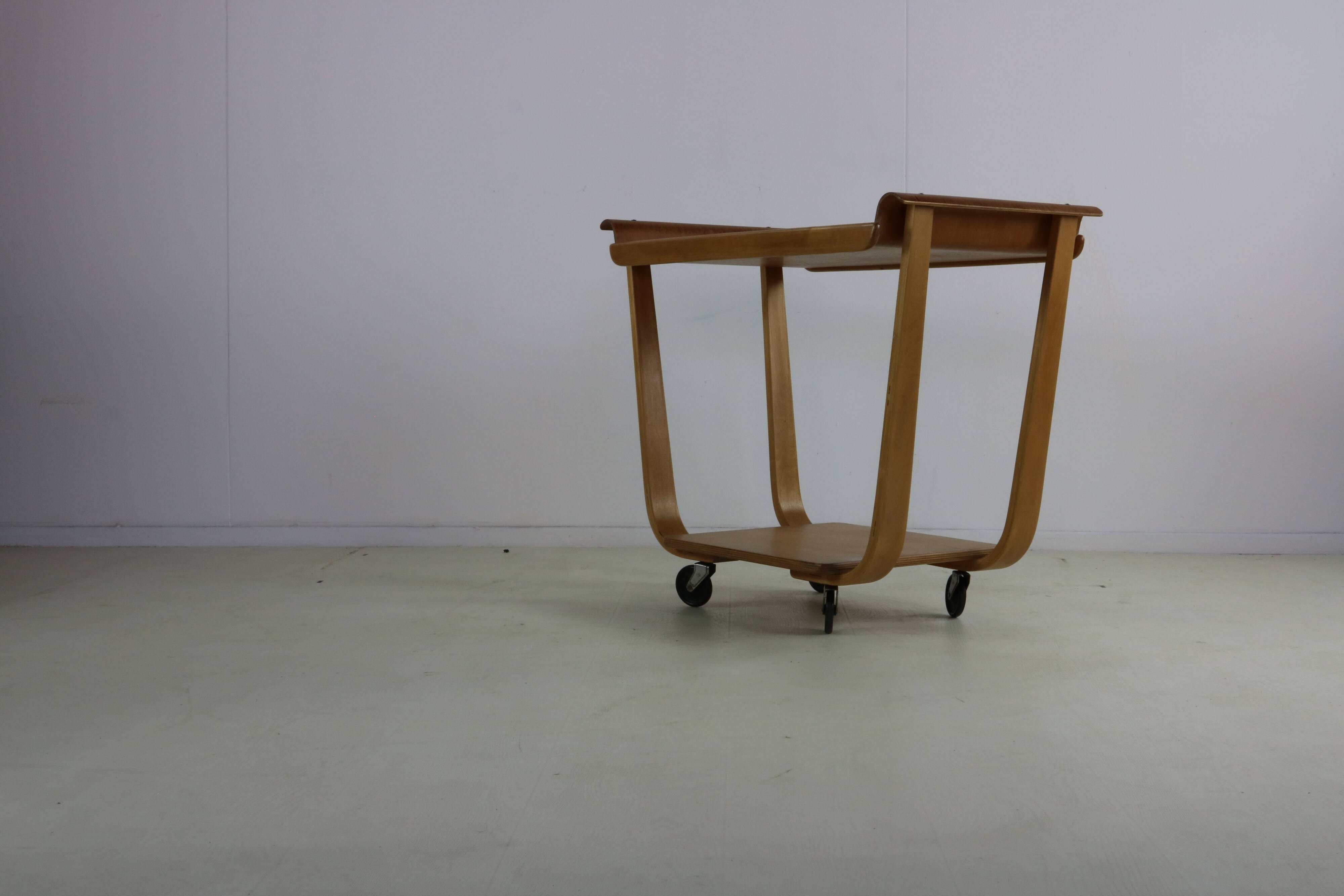 Fifties design plywood serving trolley by Cees Braakman for Pastoe