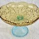 Georges Sand hollow two-tone glass compote bowl signed Portieux
