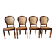 Four caned and wood chairs, Louis Philippe style, vintage, 1960s