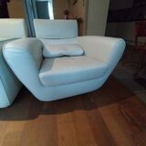 Pair of leather armchairs Ligne Roset tichka didier gomez