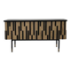 TV cabinet / Low sideboard in natural wood and blackened wood