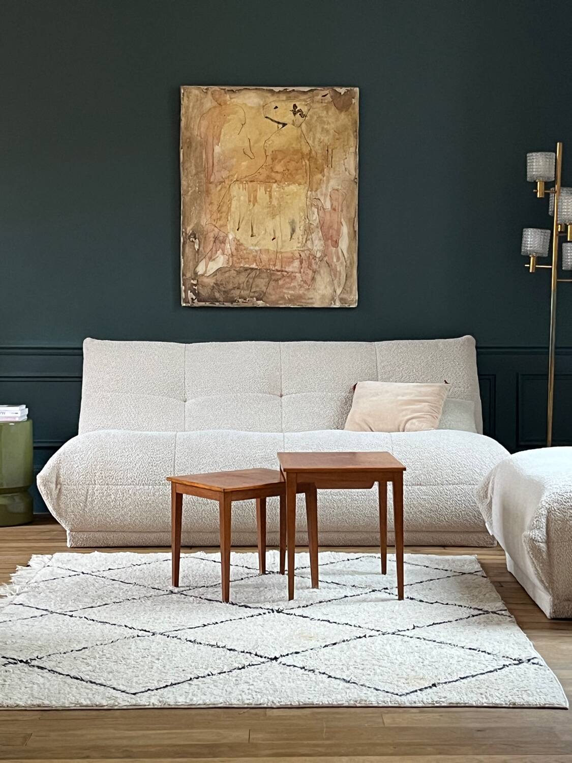 SIA white bouclette designer sofa