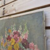 The summer bouquet of flowers, oil on old canvas