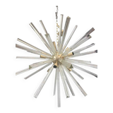 Lustre Triedo Spoutnik en verre transparent de style Murano