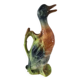 Old barbotine jug Saint Clément Mallard Duck A027