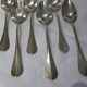 6 vintage silver-plated metal soup spoons, hallmarked 211289