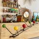 Wall coat rack with vintage balls