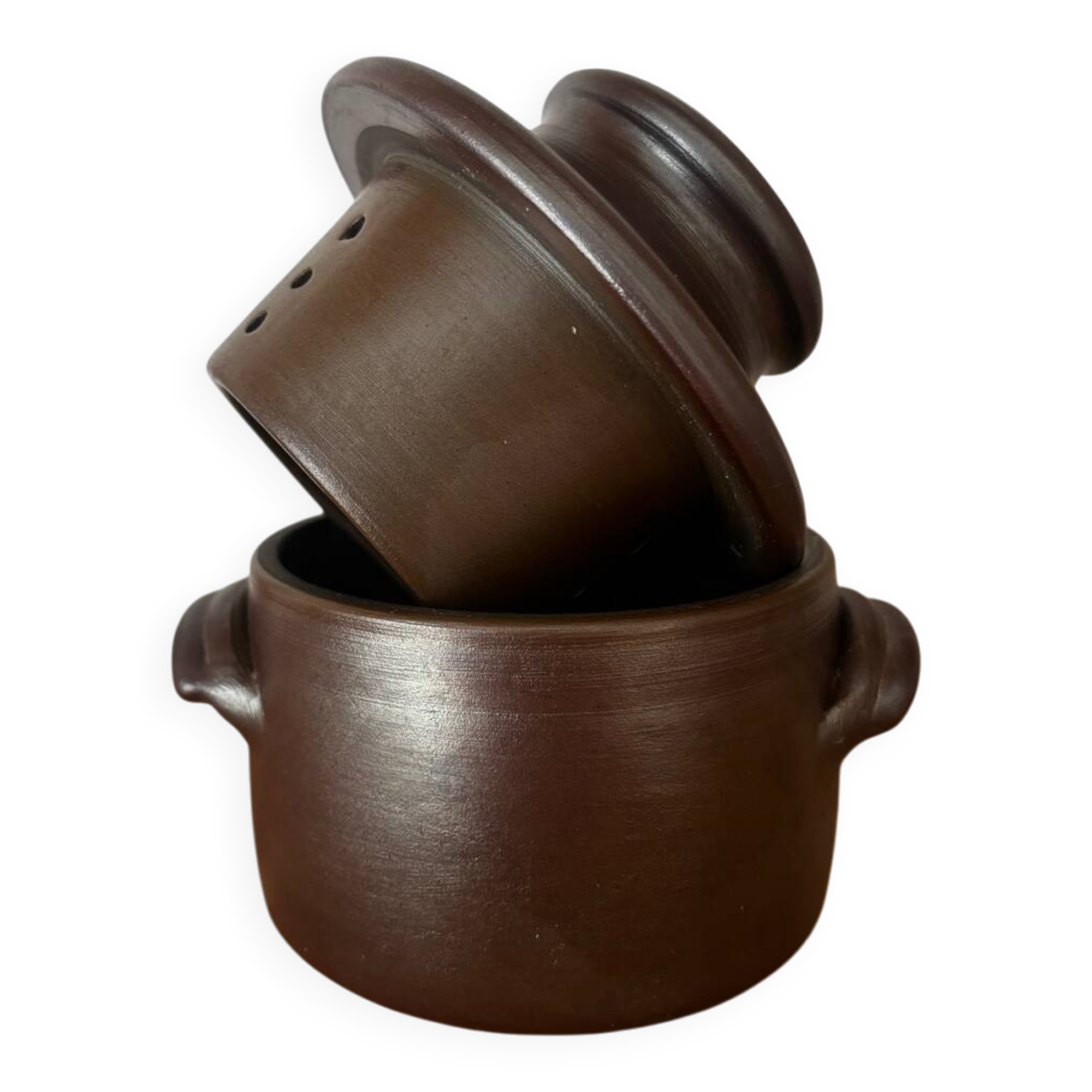 Water butter dish in glazed pottery