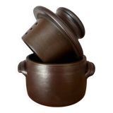 Water butter dish in glazed pottery