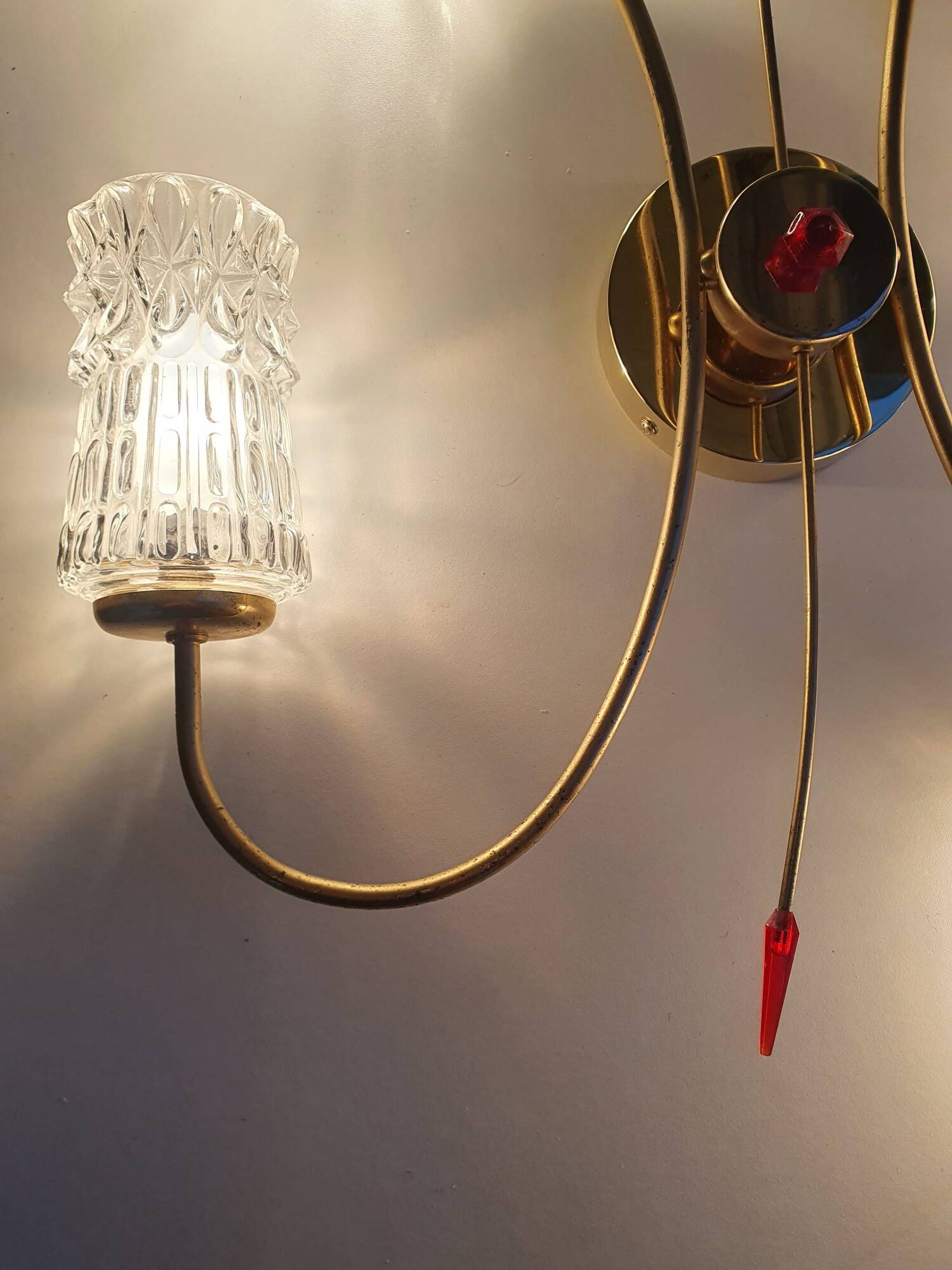 Large vintage gold four-light wall sconce