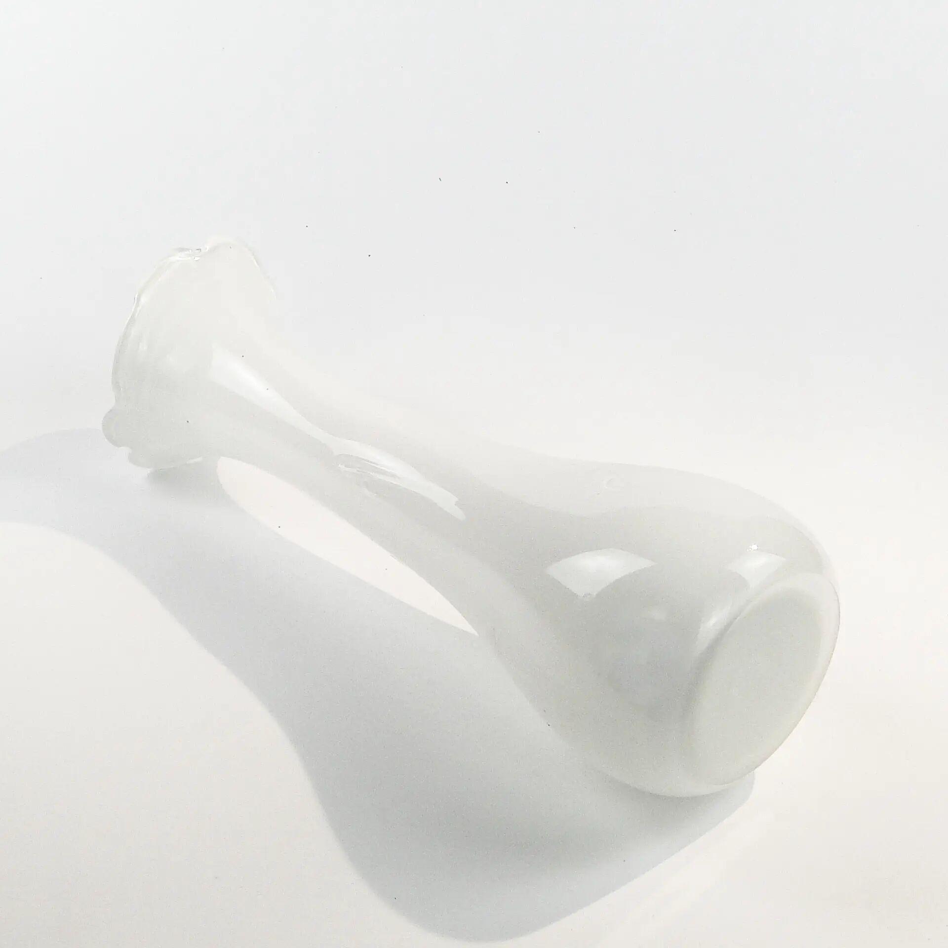 Mid-century modern vase, ivory white glass, Poland, 1970s