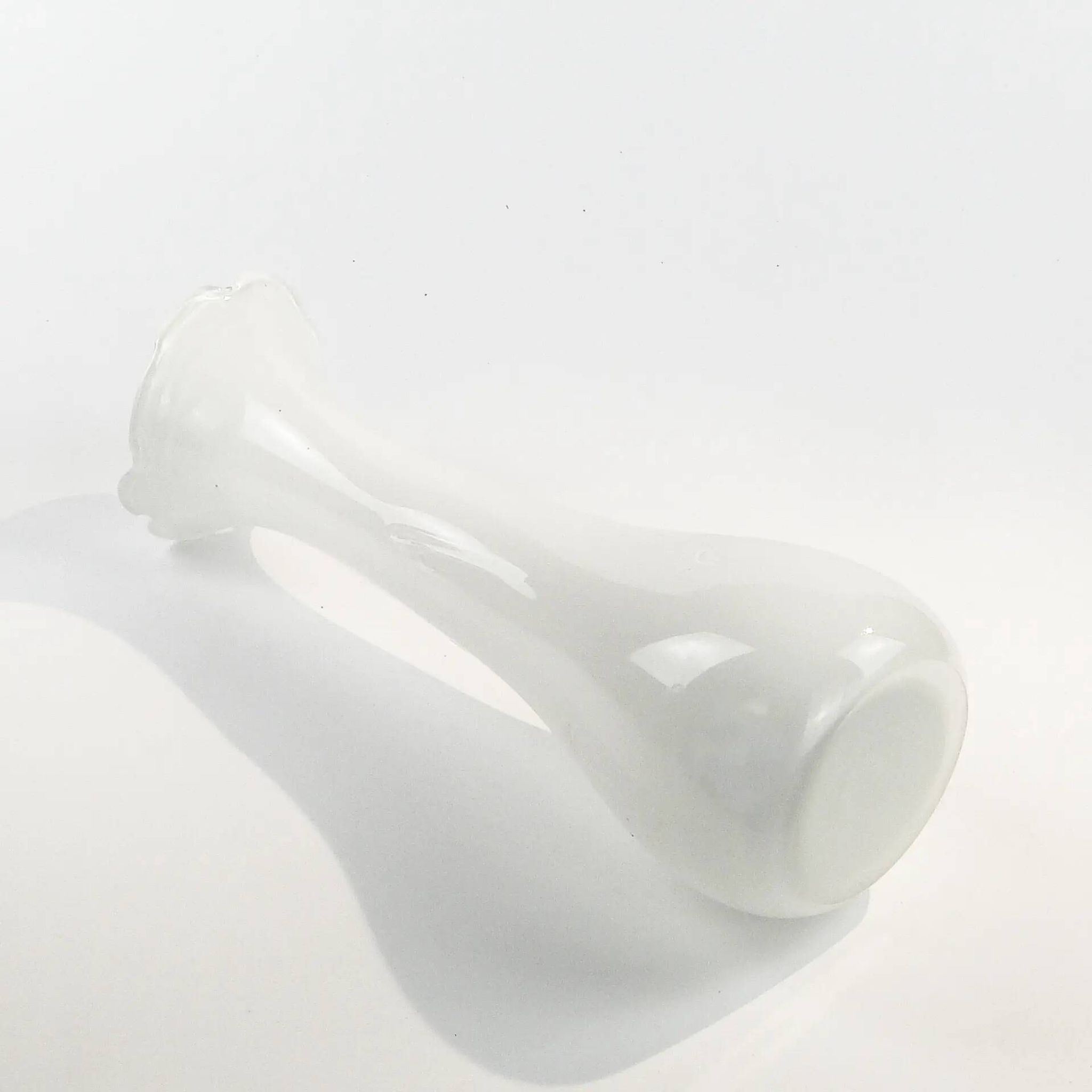 Mid-century modern vase, ivory white glass, Poland, 1970s