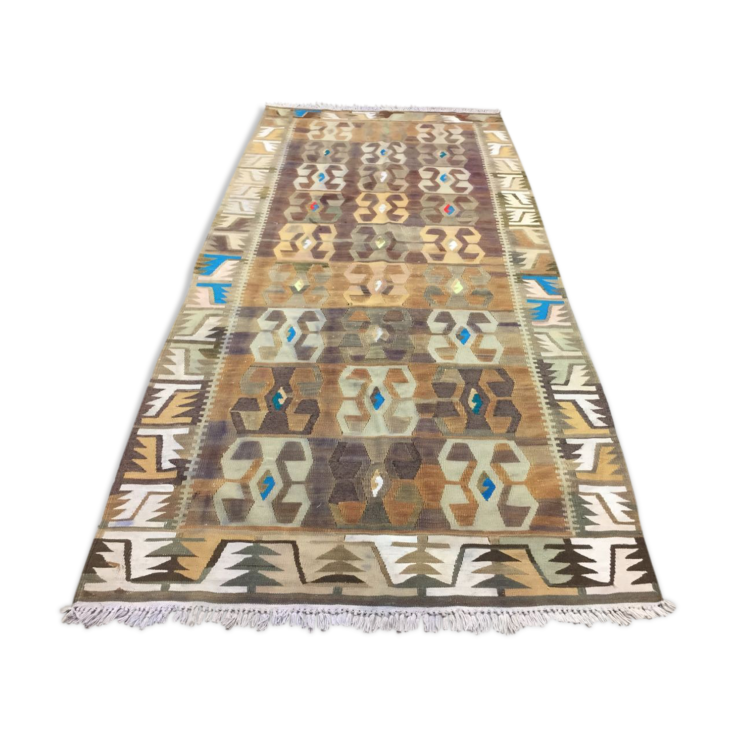 Turkish kilim rug 245x112cm moroccan