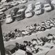 Framed film photograph: cars from the 1950s