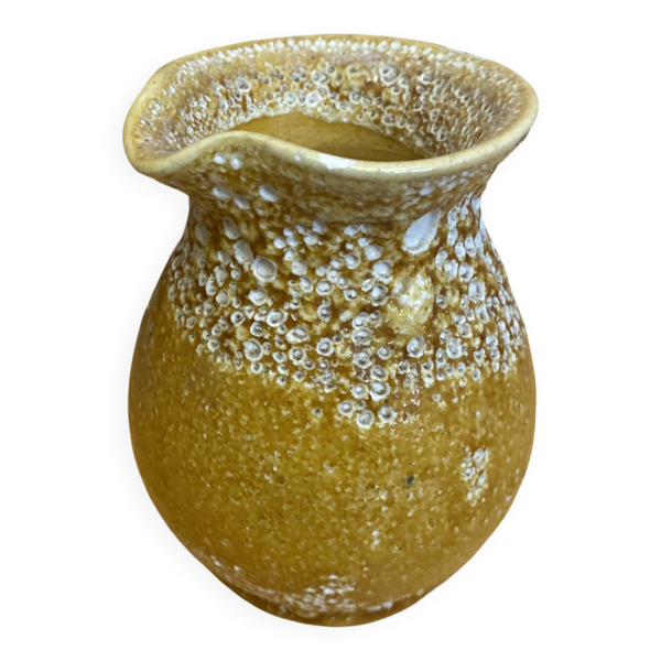 Pichet ancien cyclope style charles cart céramique fat lava jaune vint