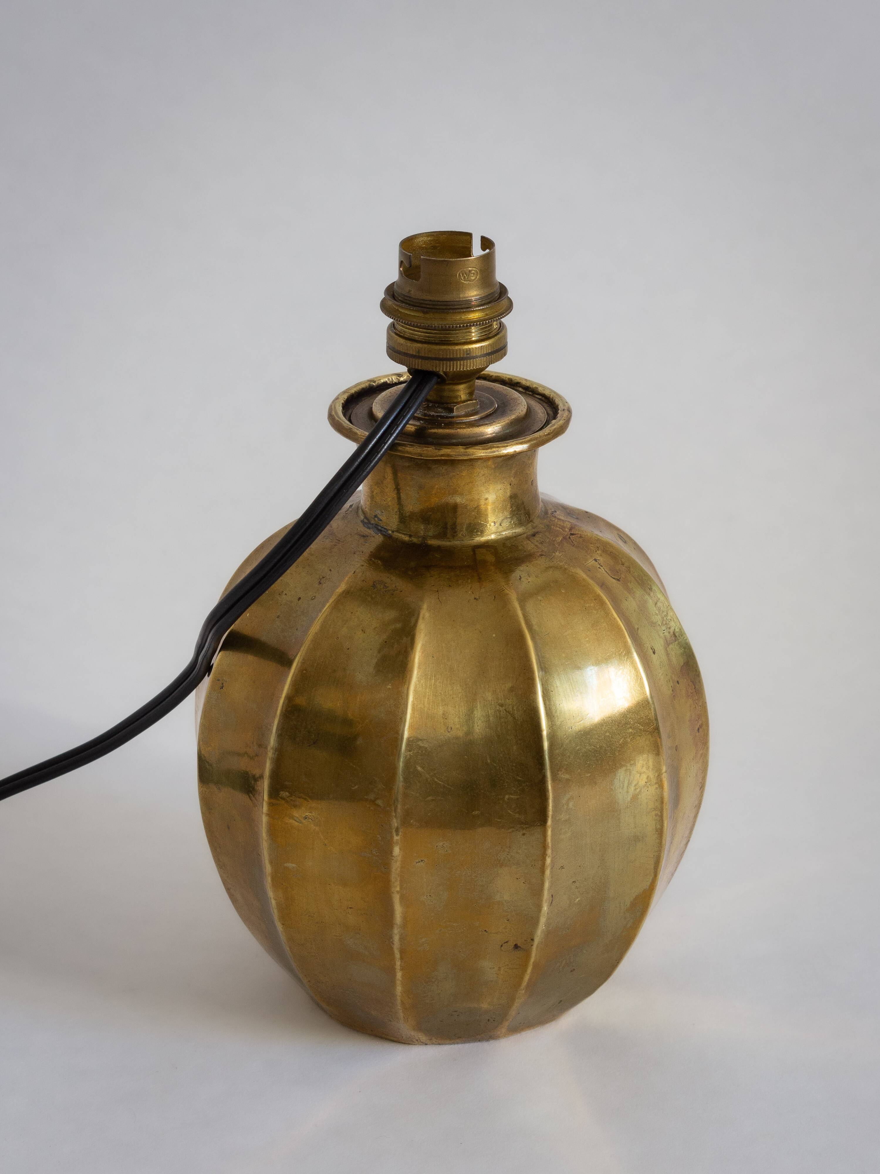 Faceted brass ball lamp base, 1940s