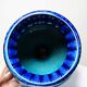 Turquoise & cobalt blue glazed earthenware vase/cache-pot by D. Dinis, 1960s-80s.