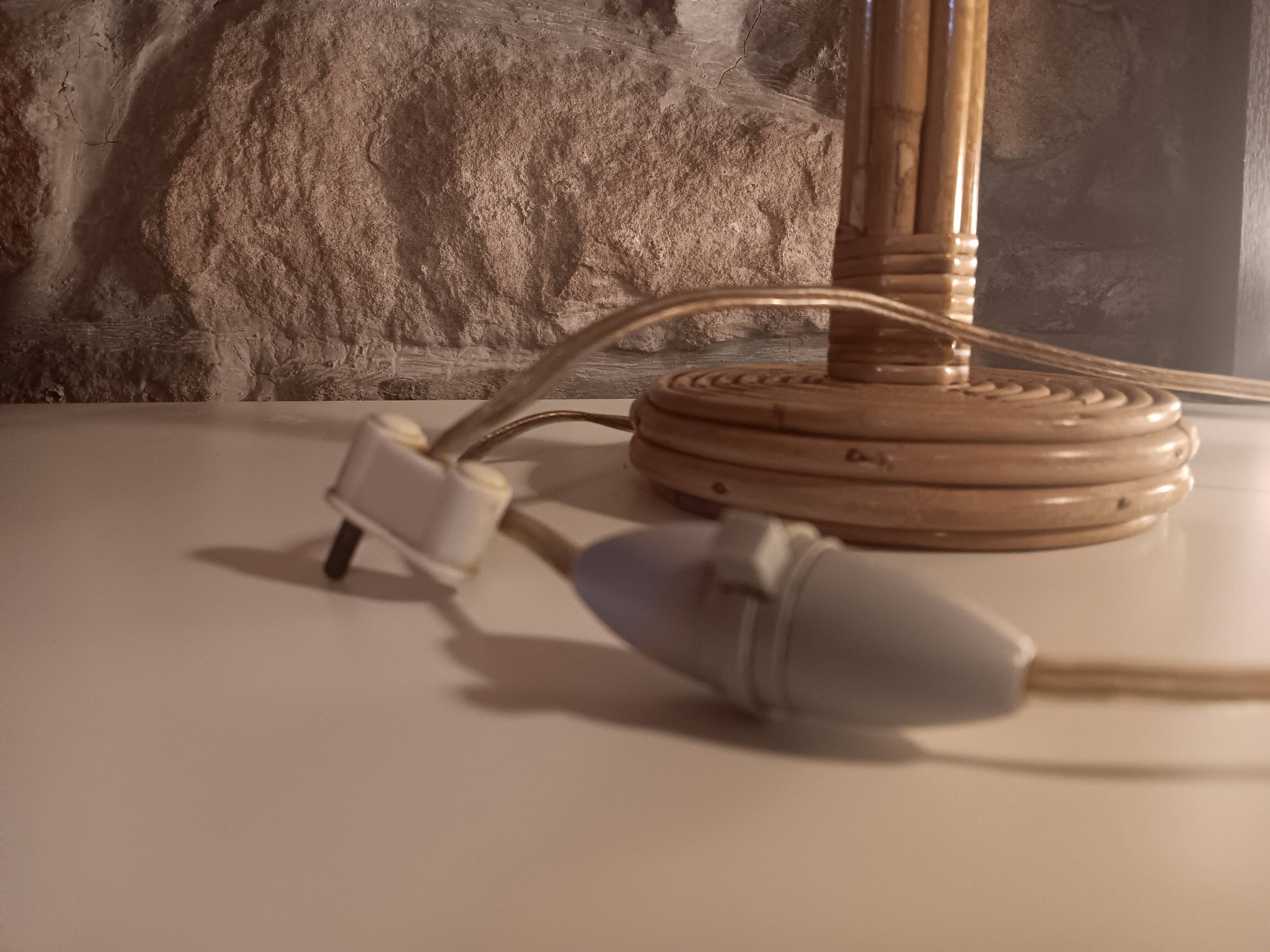 Rattan lamp by Louis Sognot