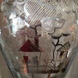 Vase transparent motifs art nouveau