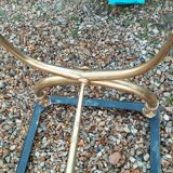 Table basse ancien avec plateau marbre vintage