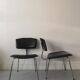 Pair of heaters design in black skai leather and metal, 1970