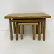 Set of nesting tables solid oak wood brutalist, 1970s