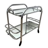 Art Deco Chromed Steel Bar Cart by Robert Mallet-Stevens, France, 1925