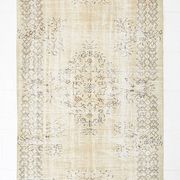 Vintage Cream & Brown Turkish Handmade Rug, 149x252Cm