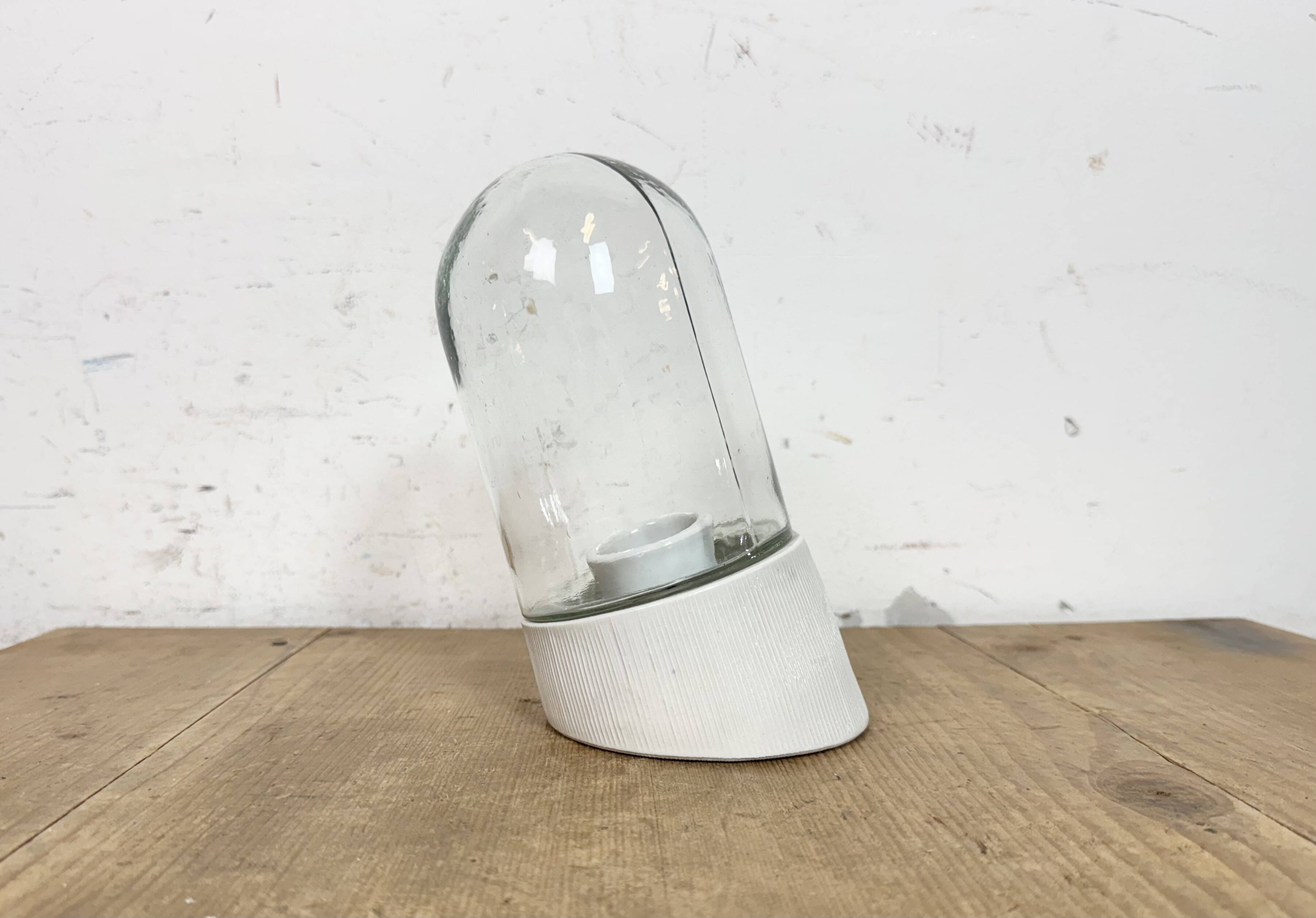 Vintage White Porcelain Wall Light, 1970s