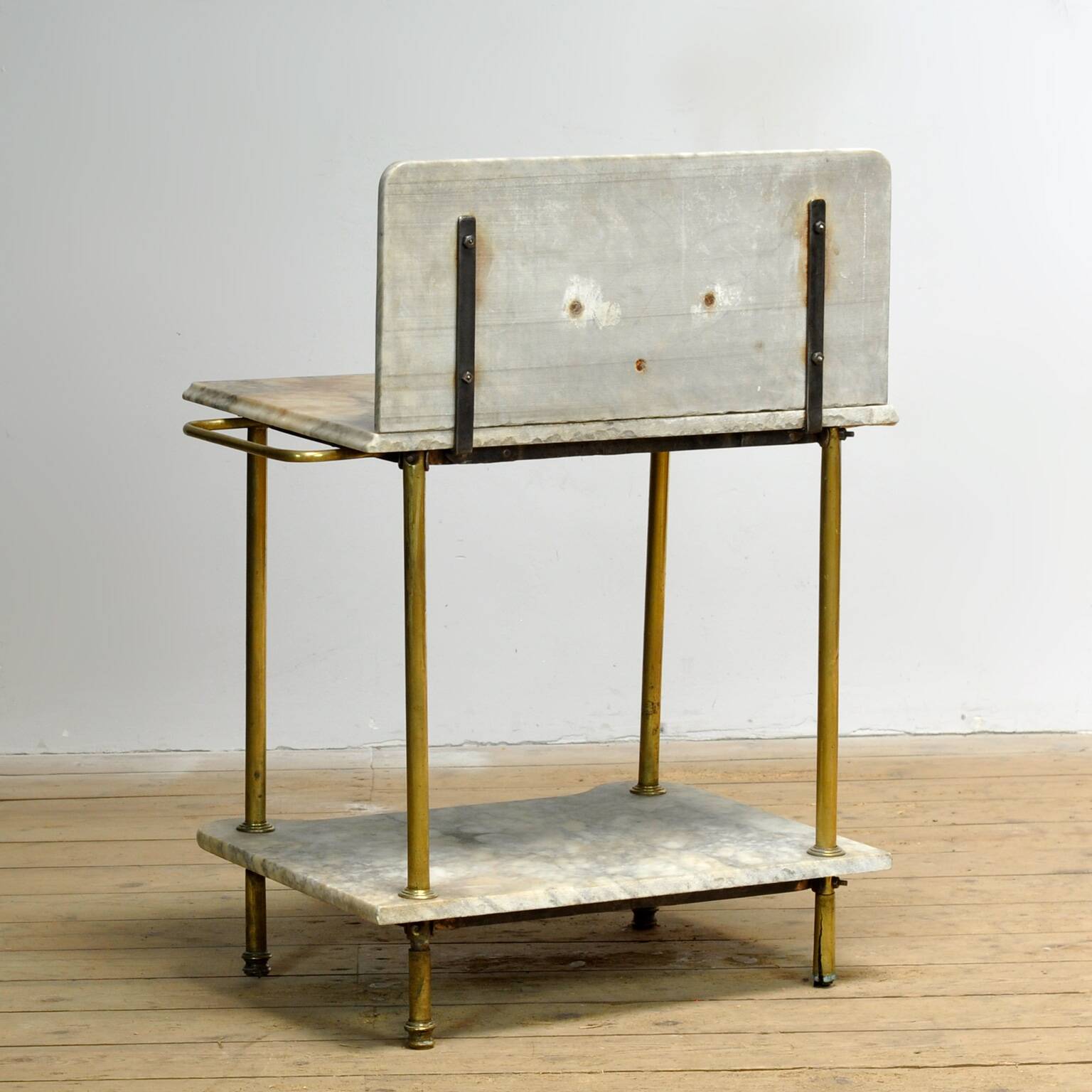Antique brass and marble washbasin, circa 1880