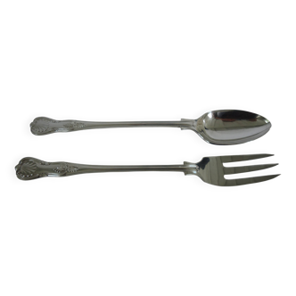 Paire de couverts de service, plaqué argent SHEFFIELD ENGLAND