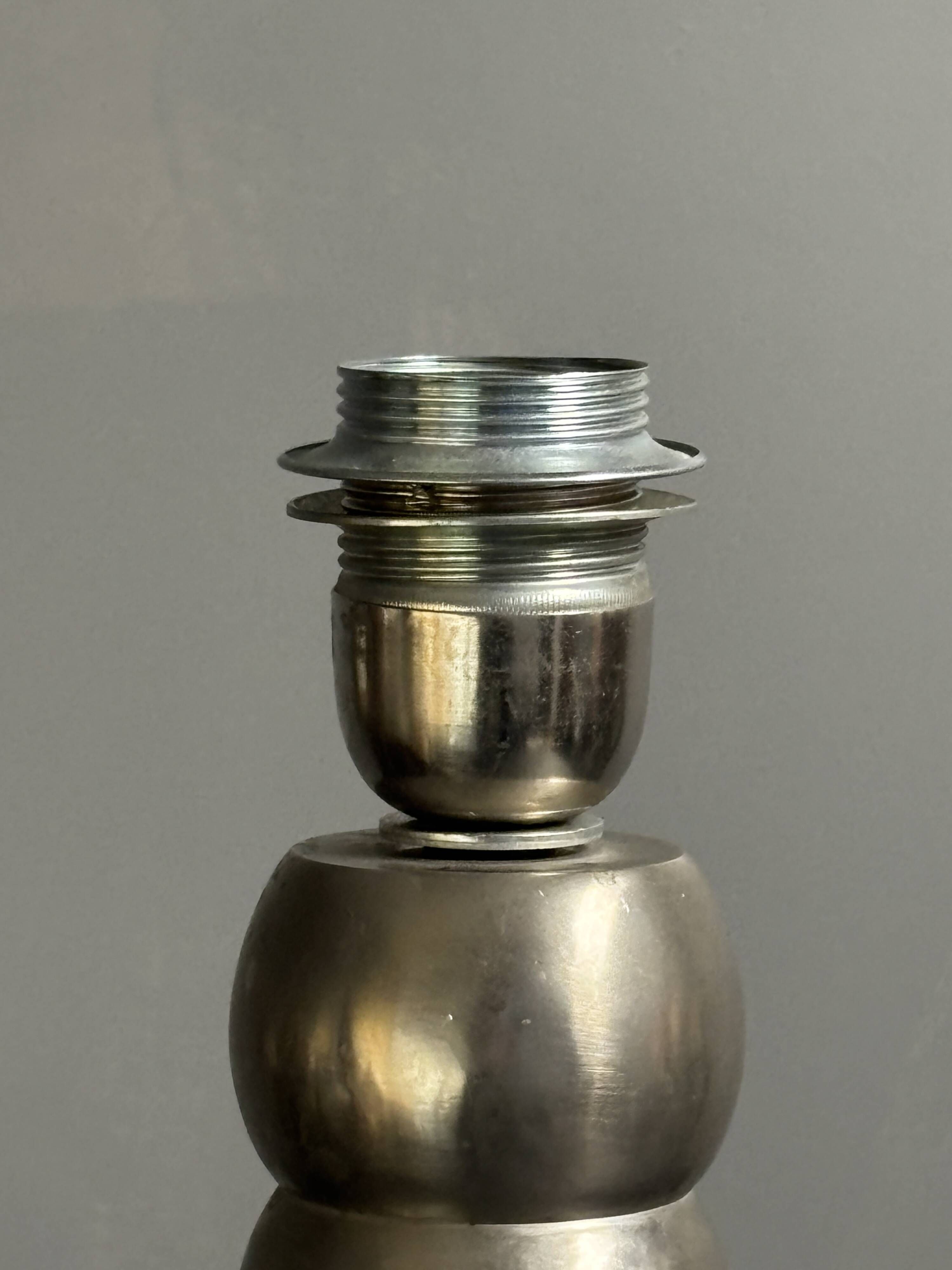Midcentury nickel plated modernist space age bubbly table lamp, 1970s